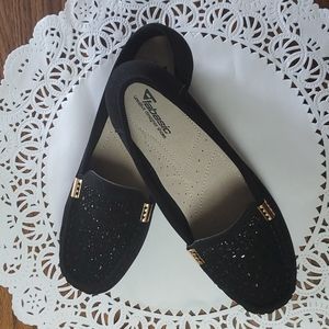 Black sparkly loafers